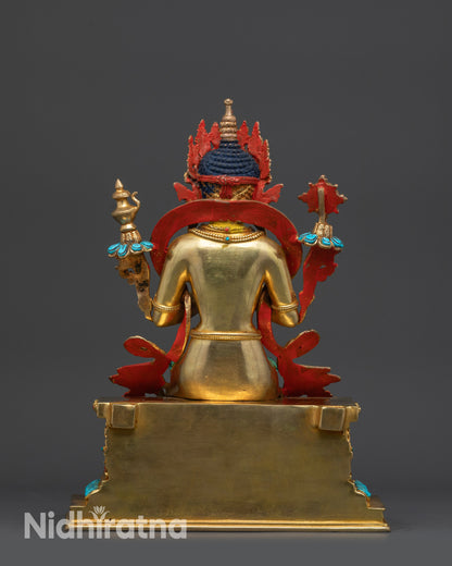 Elegant Maitreya Buddha Statue Seated on Trona Throne | Buddhist Altar