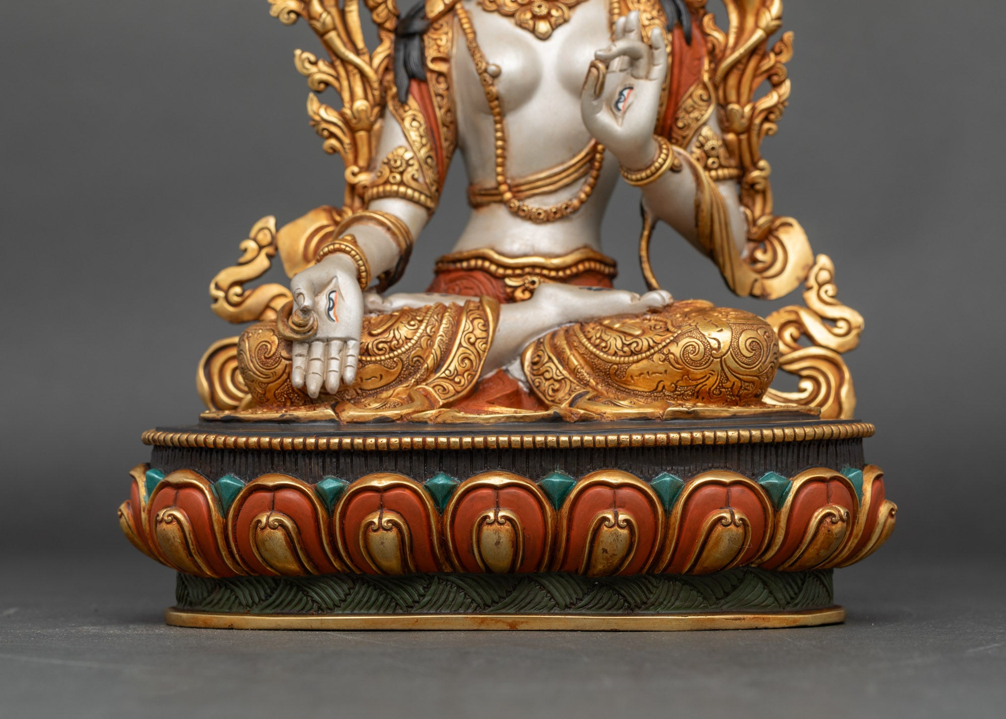 Traditional White Tara Statue | Masterfully Crafted by Artisans