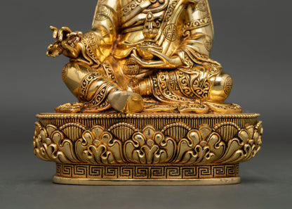 Guru Rinpoche Statue | Buddhist Hand-Carved Zen Decor