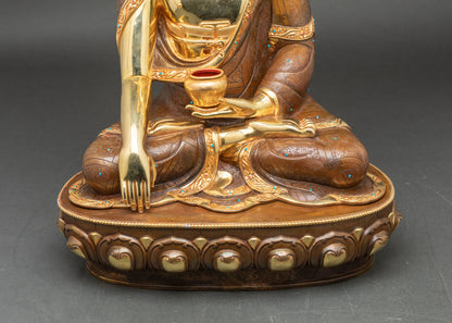 Handcrafted Buddha Statue | 24K Gold Fire-Gilded Buddhist Sculpture