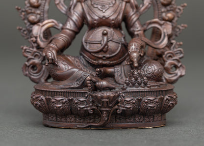 Oxidized Dzambhala Sculpture | Buddhist God of Wealth