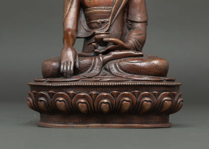 Oxidized Shakyamuni Buddha Statue | Traditional Nepalese Artwork