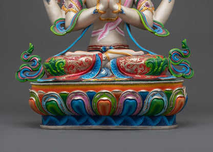 Premium Chenrezig Statue | Beautifully Painted Avalokiteshvara Idol