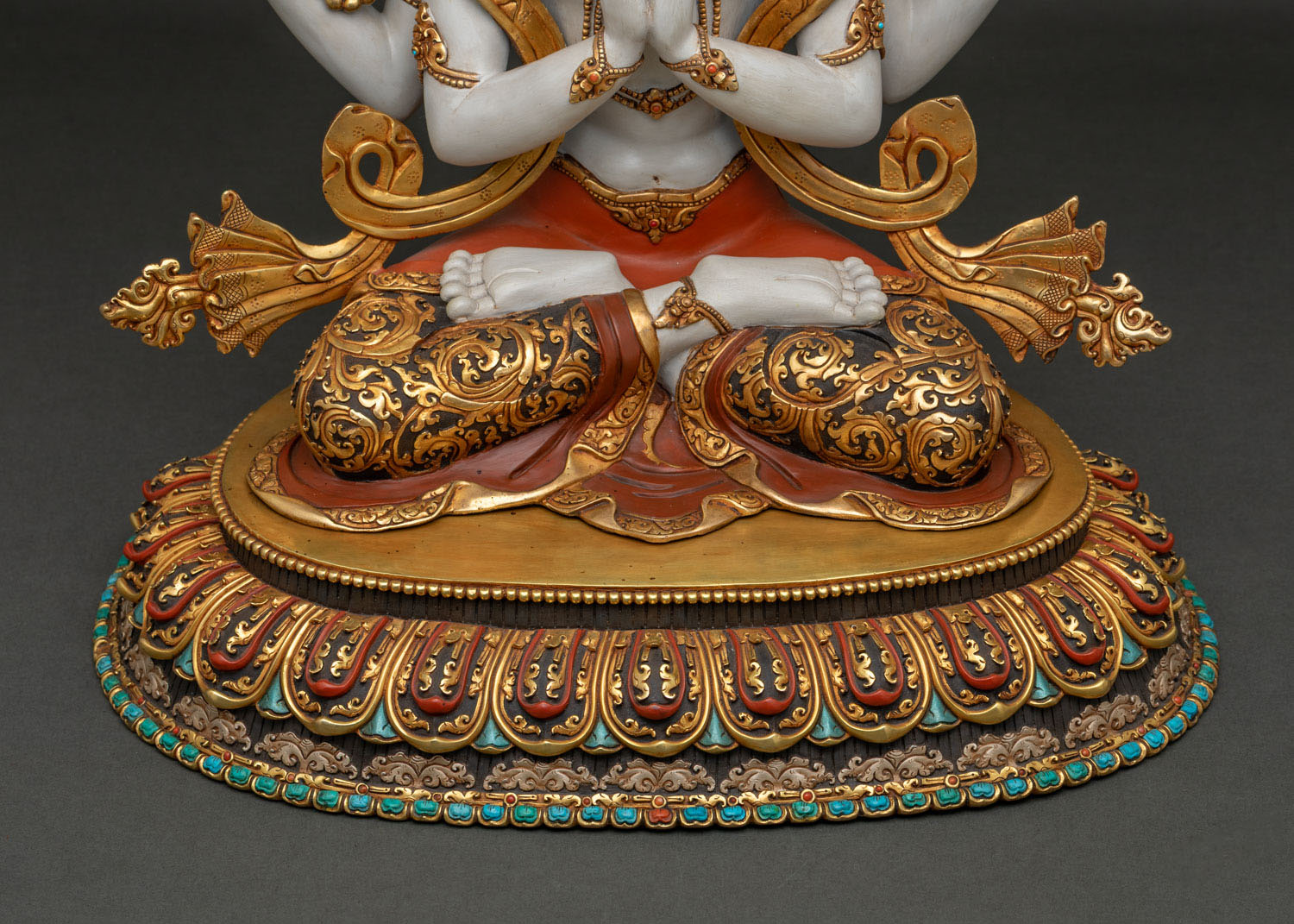 Four-armed Chenrezig Statue | Handcrafted Lost Wax Copper Artwork
