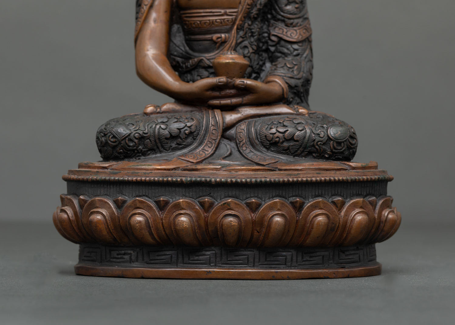 Amitabha Buddha Statue | Buddhist Art in Oxidized Copper Finish