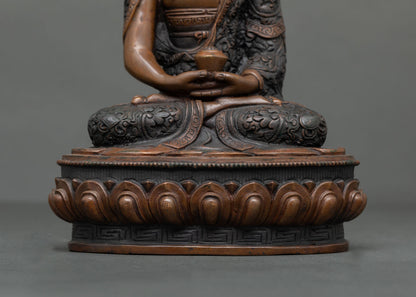 Amitabha Buddha Statue | Buddhist Art in Oxidized Copper Finish