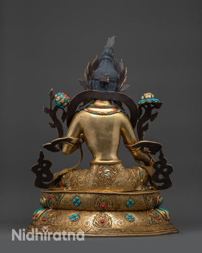 Premium Green Tara Sculpture | Buddhist Goddess of Swift Protection