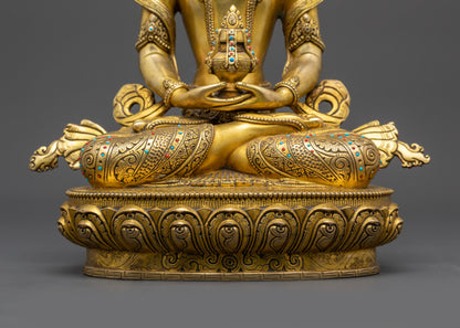 Traditional Amitayus Sculpture | Tibetan Statue for Spiritual Wellness