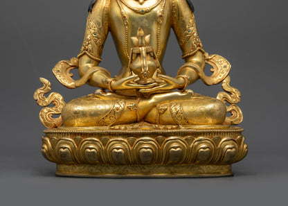 Shop Amitayus Sculpture | 24K Gold-Gilded Tibetan Longevity Deity Idol
