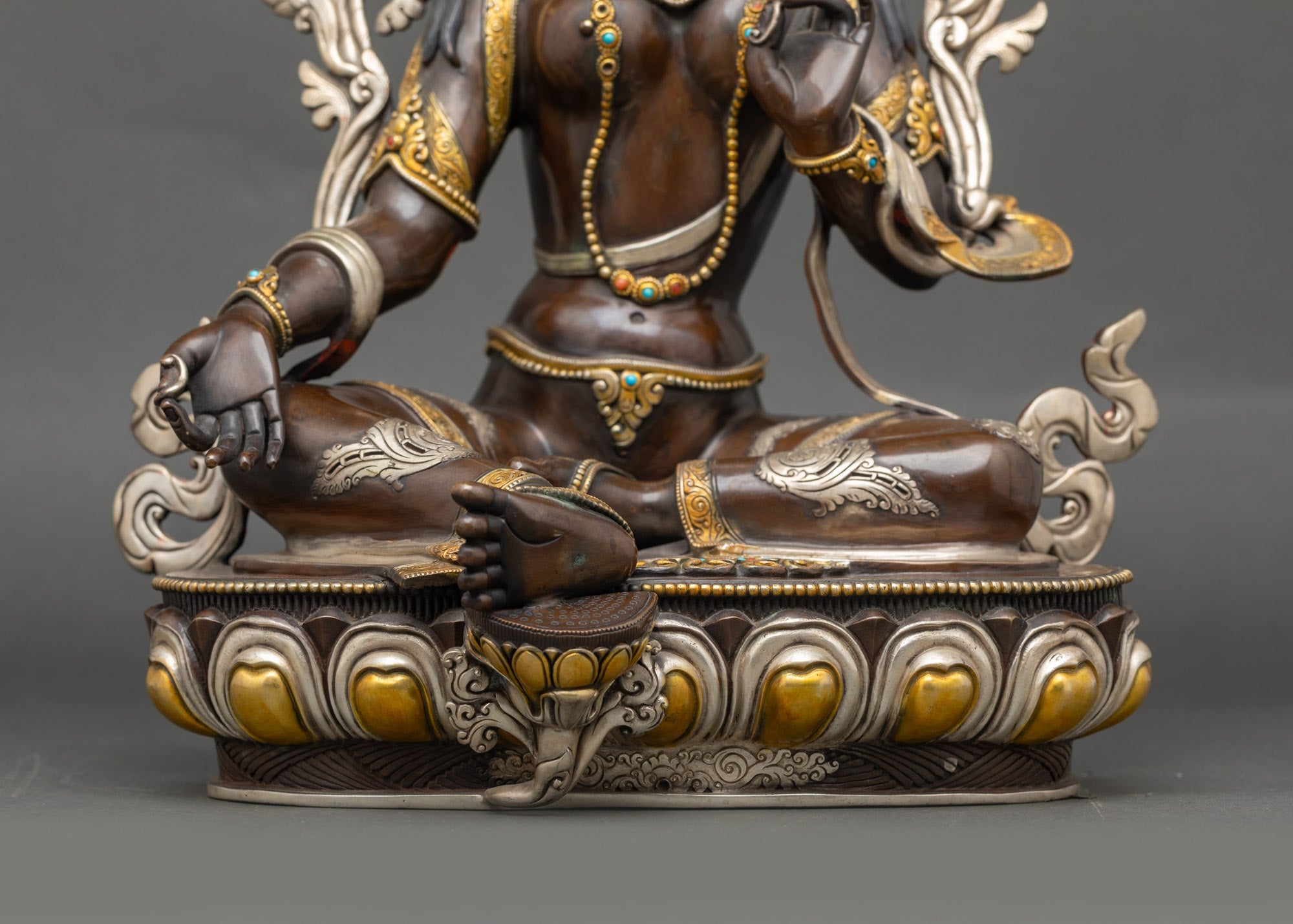 Green Tara Buddha Statue | Handcrafted Nepalese Copper Figurine for Meditation