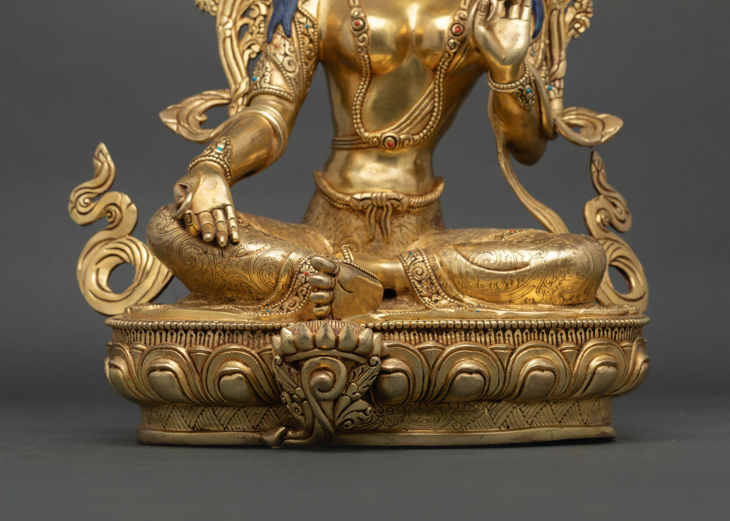 Green Tara Statue –Tibetan Deity with Gold Gilded Finish