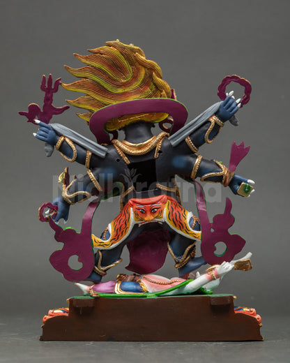 Six-armed Mahakala Sculpture | Tibetan Guardian of Wisdom and Strength