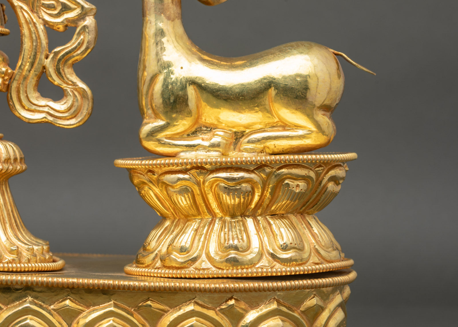 Dharma Chakra with Two Deer – Sacred Buddhist Decor from Nepal