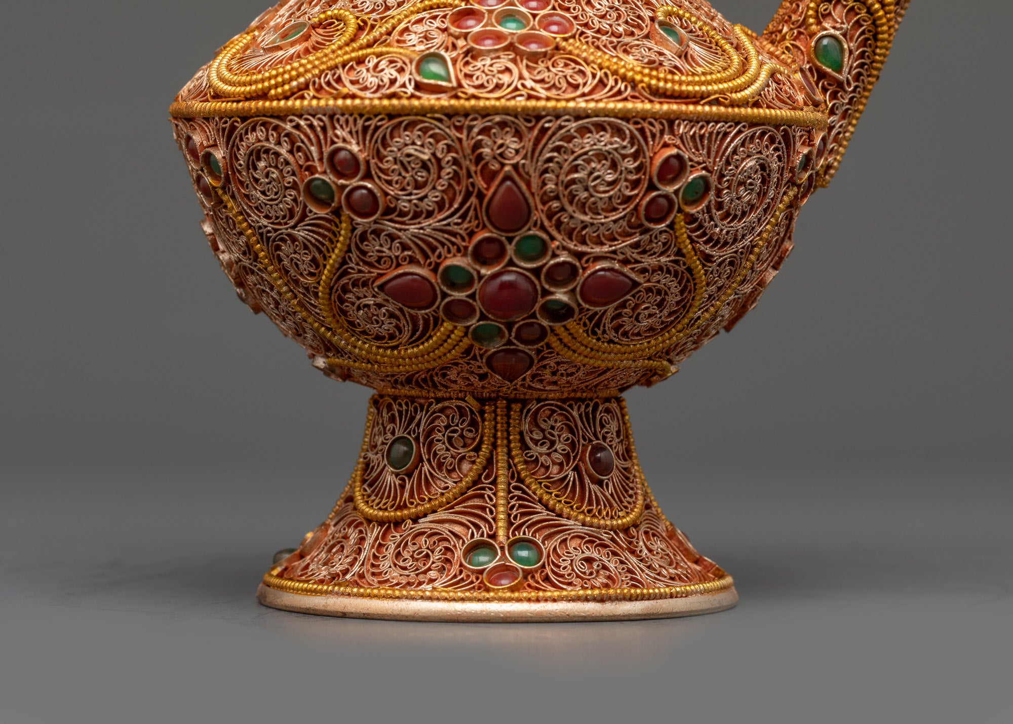 Copper Karuwa Ewer | Sacred Himalayan Offering Vessel Crafted in Nepal