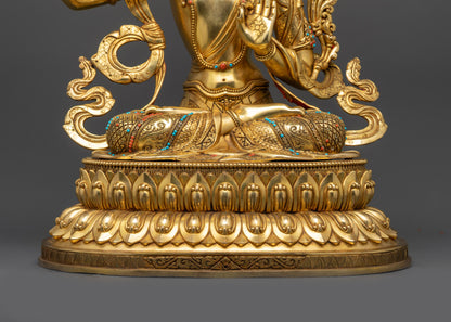 Channel Tranquility with Manjushri Sculpture | Meditation Altar Statue