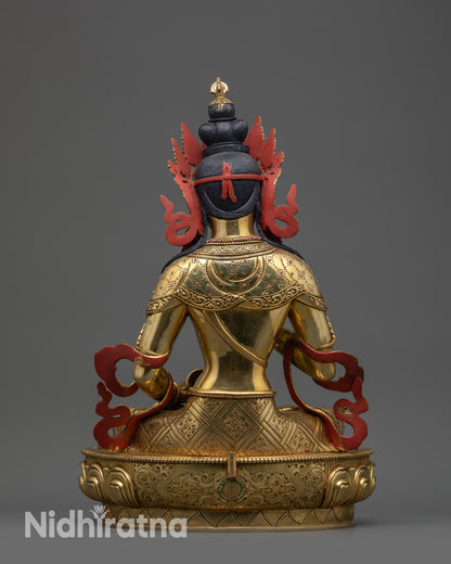 24K Gold-Gilded Vajrasattva Statue | Deity for Karma Purification Practice