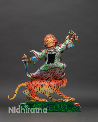 Vibrant Dorje Drolo Statue | Padmasambhava Wrathful Form Artwork