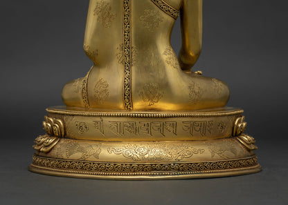 Crowned Shakyamuni Buddha Statue | Traditional Newari Craft