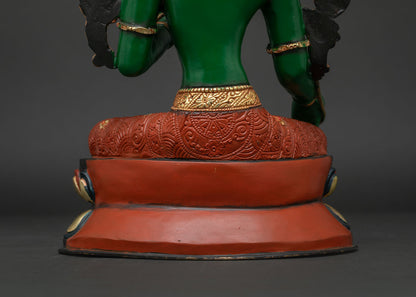 Goddess Green Tara Statue | Acrylic-Painted Compassion Deity Idol