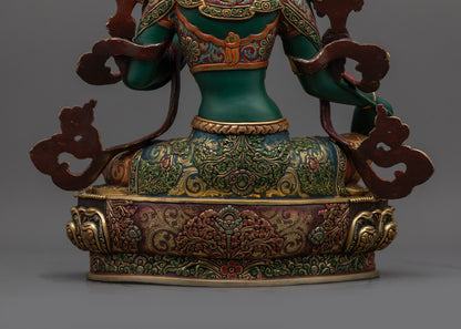 Premium Compassionate Green Tara Statue | Nepalese Buddhist Goddess