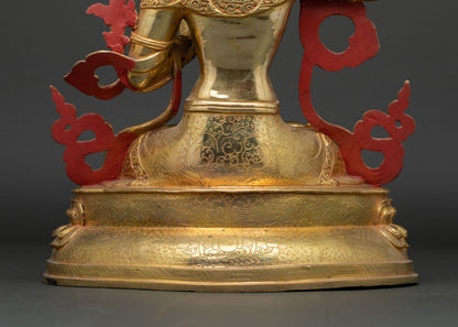 Manjushri Statue | Copper Buddhist Sculpture with Gold Gilding
