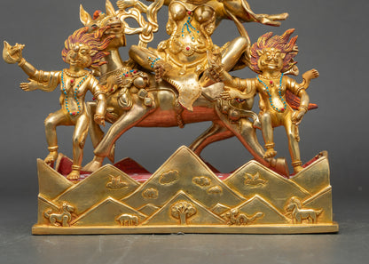 Palden Lhamo Altar Statue | Spiritual Nepalese Buddhist Sculpture