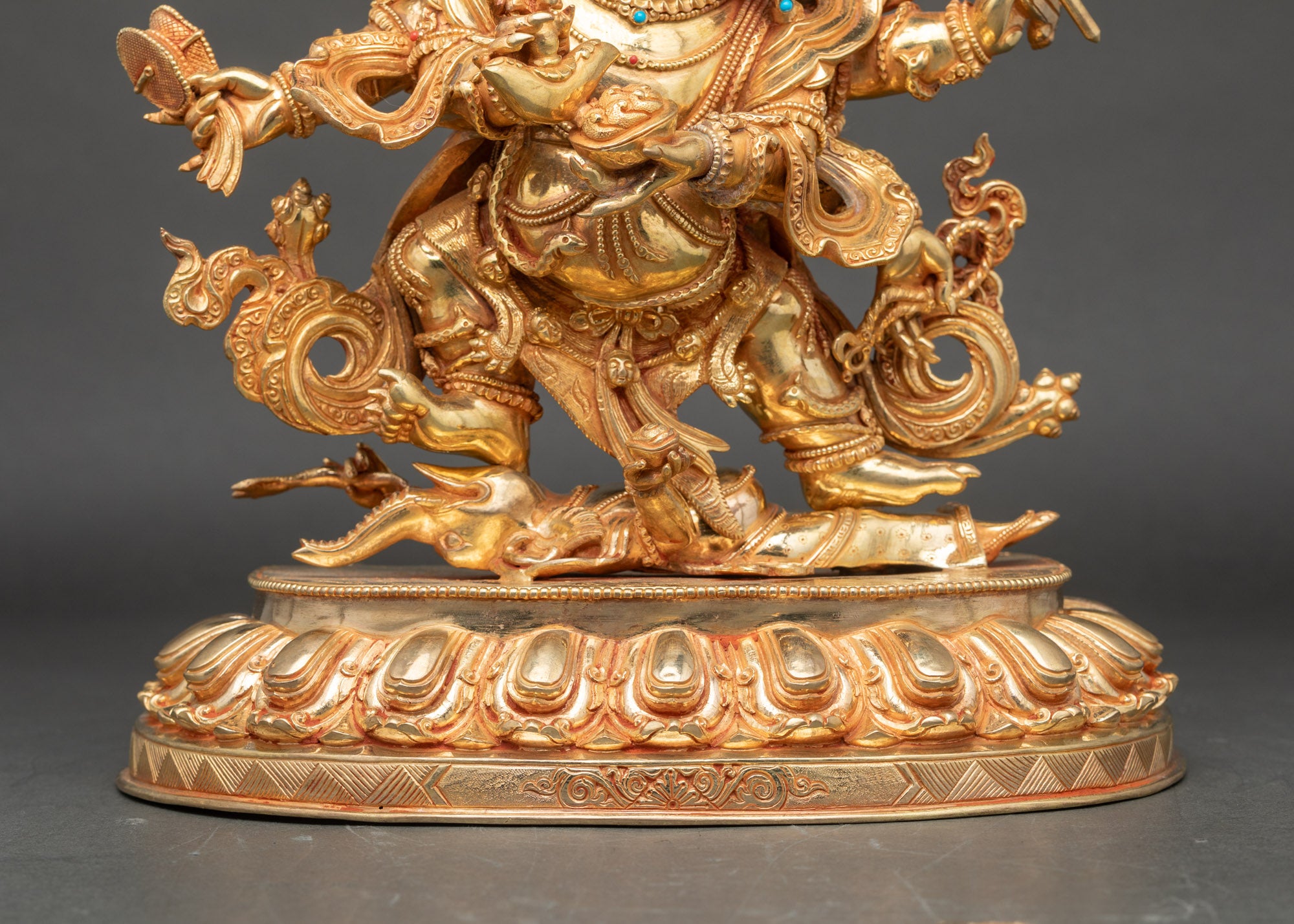 Six Armed Mahakala Statue - Traditional Nepalese Artwork