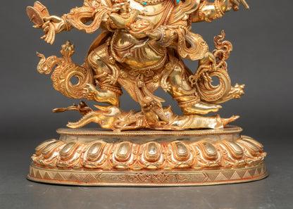 Six Armed Mahakala Statue - Traditional Nepalese Artwork