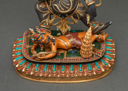 Black Dzambhala Statue for Wealth & Prosperity | Handmade Buddhist Art