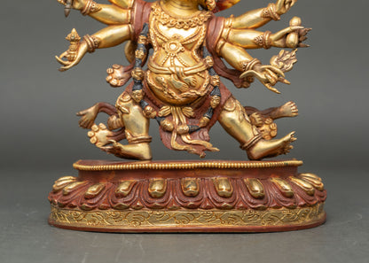 Six Armed Mahakala Statue - Sacred Himalayan Protector Art