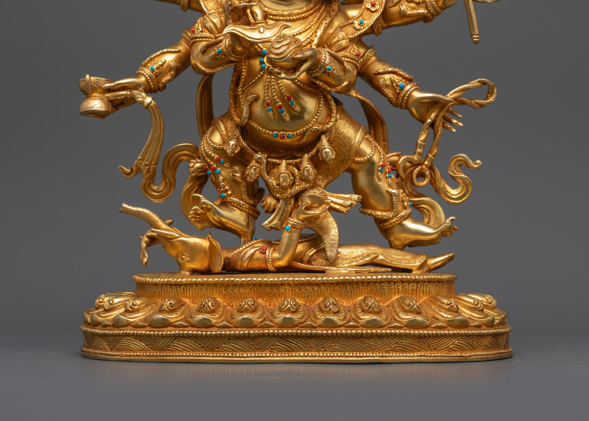 Dharma Protector Mahakala Statue | Wrathful Six Armed Vajrayana Deity