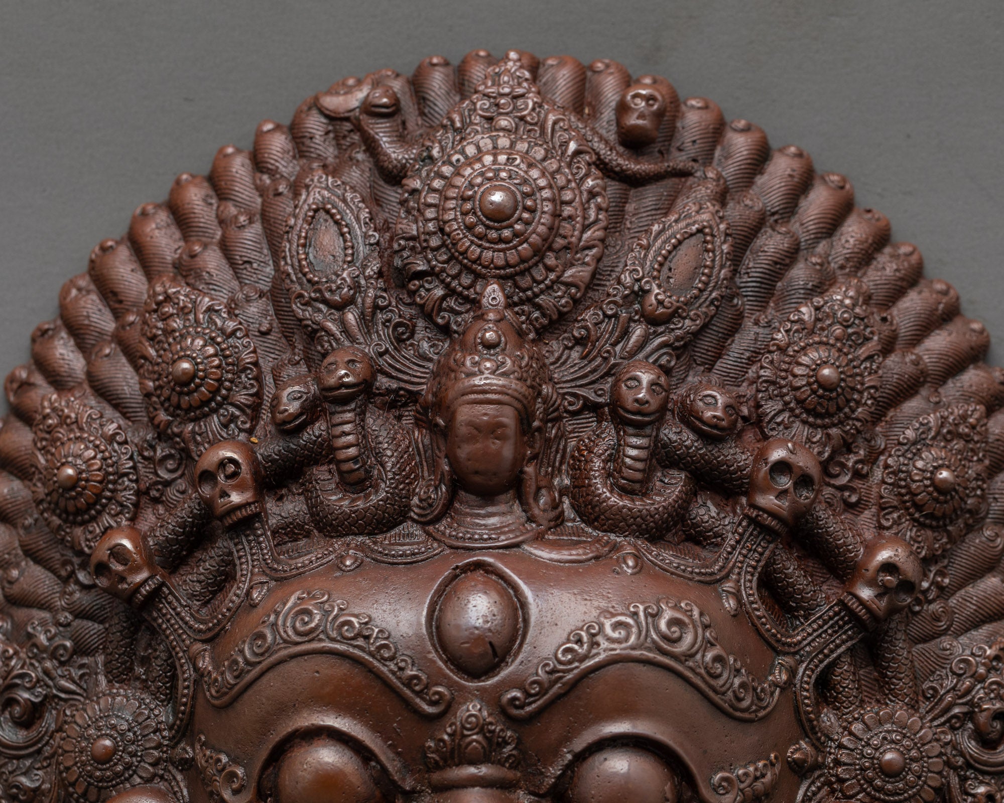 Fierce Mask of Bhairav | Sacred Himalayan Protector Mask for Altar