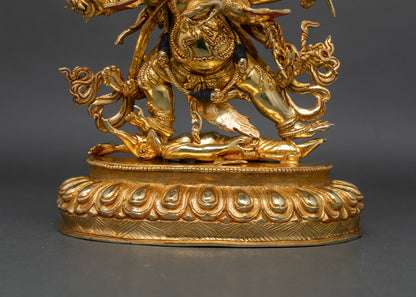 Six Armed Mahakala statue - Handmade Nepalese Artwork