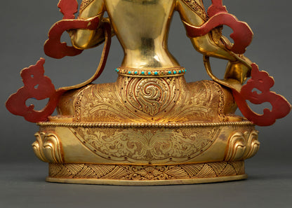Handcrafted Green Tara Statue | Buddhist Compassionate Deity