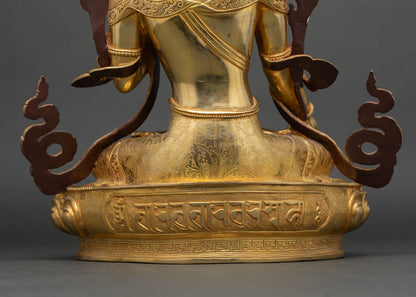 Saptalocana Tara Statue | 24K Gold Fire-Gilded Buddhist Icon