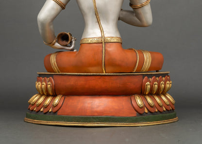 White Vajrasattva Meditation Statue | Vajrayana Buddhist Icon Nepal