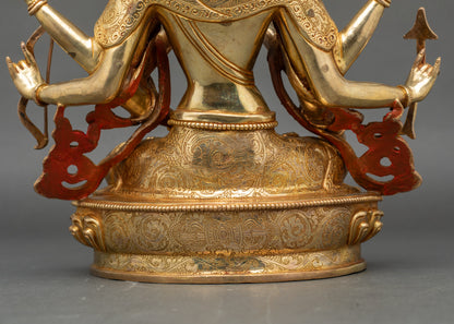 Namgyalma Sculpture | Three-Faced Longevity Deity for Blessings