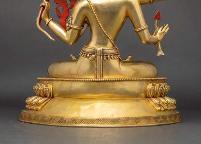 Handcrafted Maha Manjushri Statue | Bodhisattva of Insight from Nepal