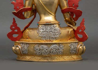 Green Tara Sculpture | Nepalese Gold Fire-Gilded Buddhist Statue