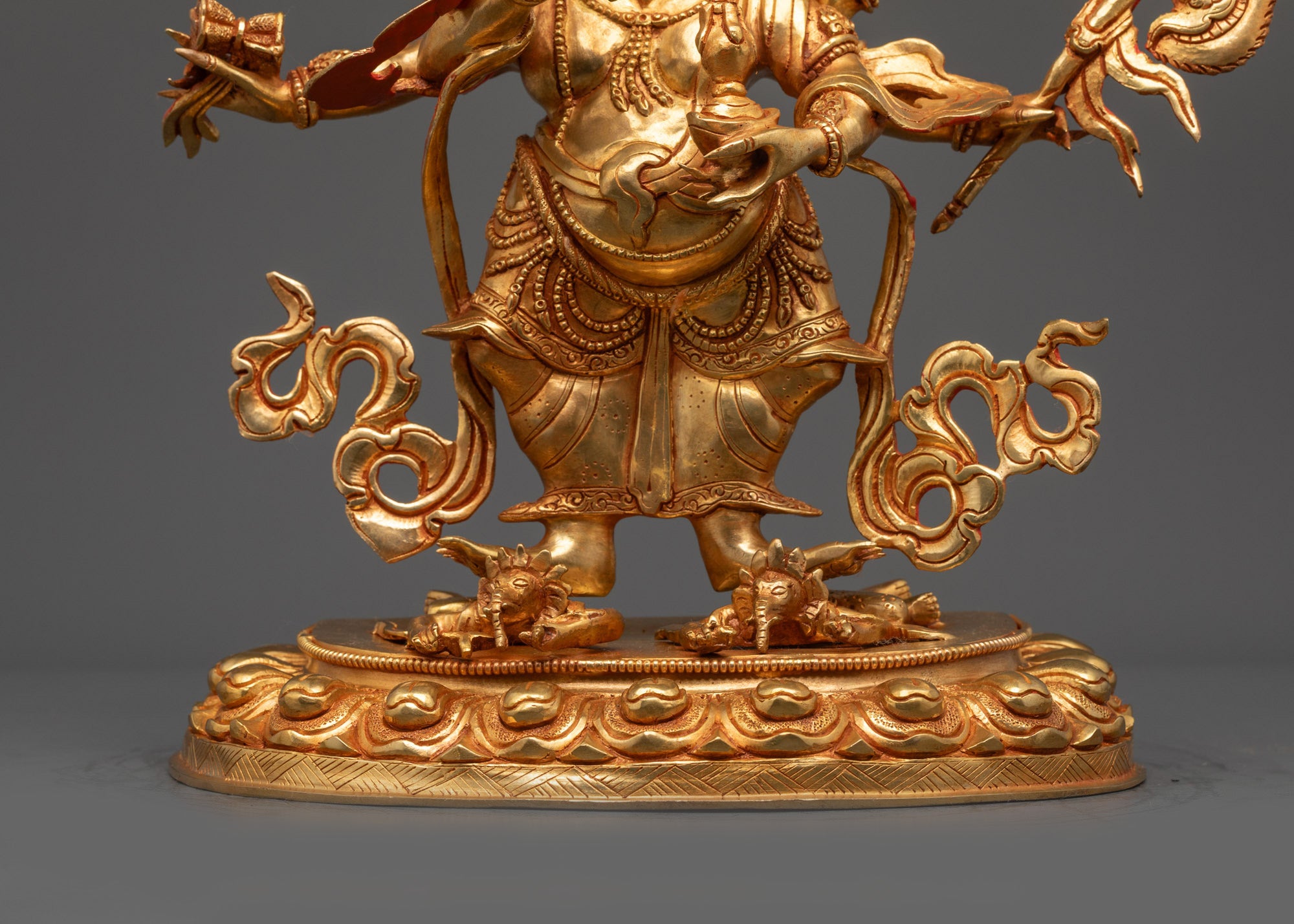 Handcrafted White Mahakala Statue | Tibetan Buddhist Wrathful Deity