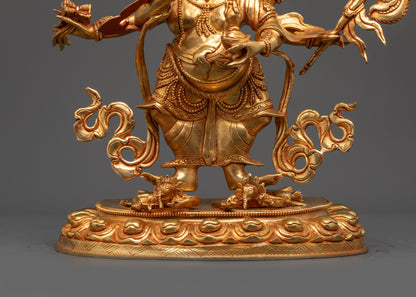 Handcrafted White Mahakala Statue | Tibetan Buddhist Wrathful Deity