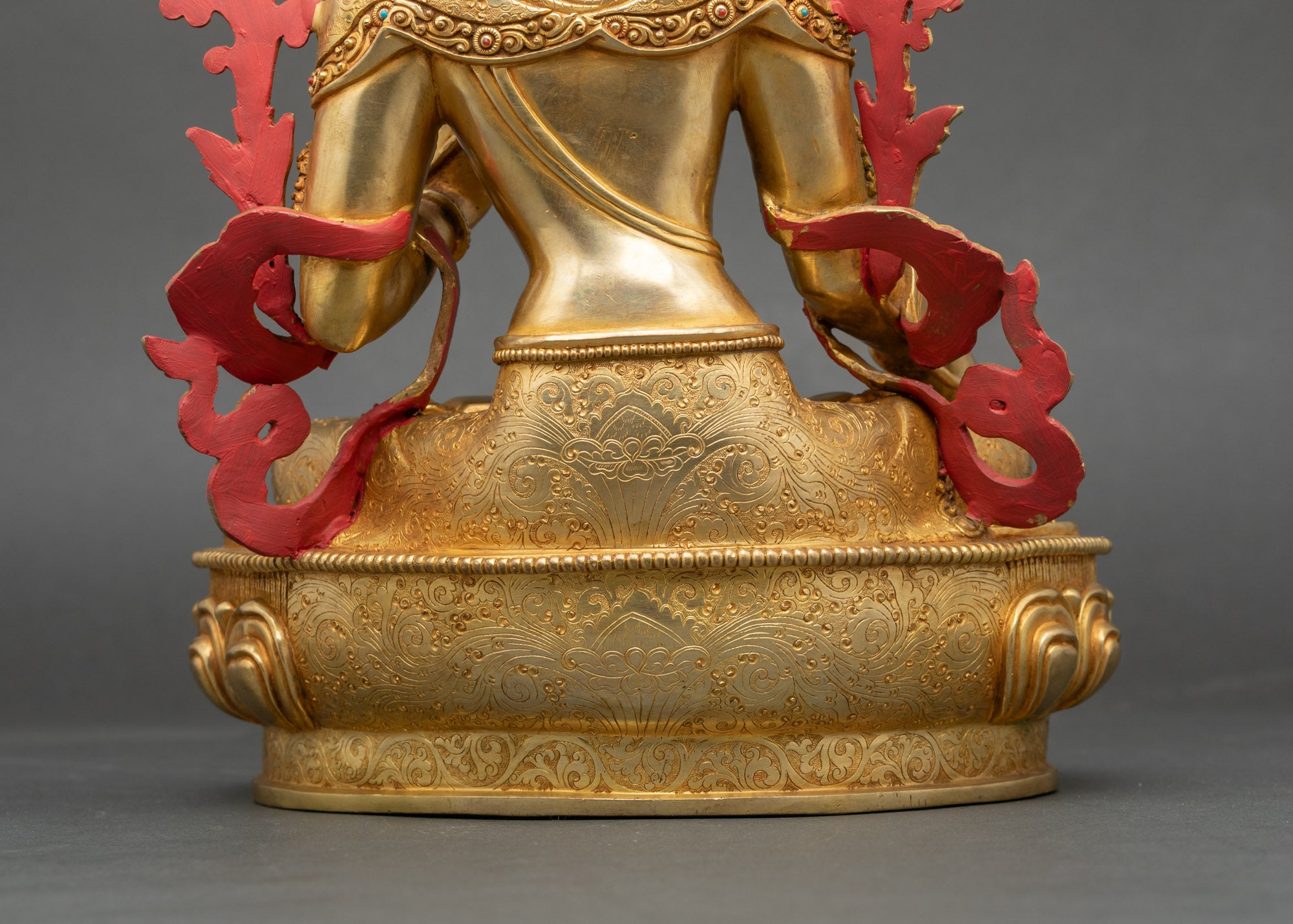 White Tara Drolma Statue | Fire-Gilded With gold Buddhist Sculpture