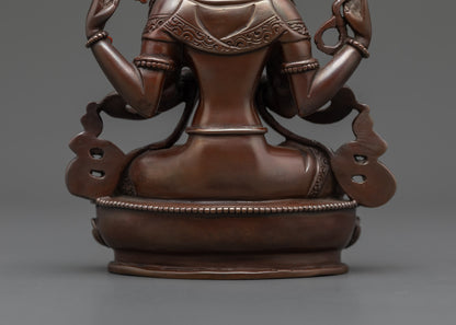 Avalokiteshvara Chenrezig Statue | Oxidized Sacred Tibetan Buddhist Art