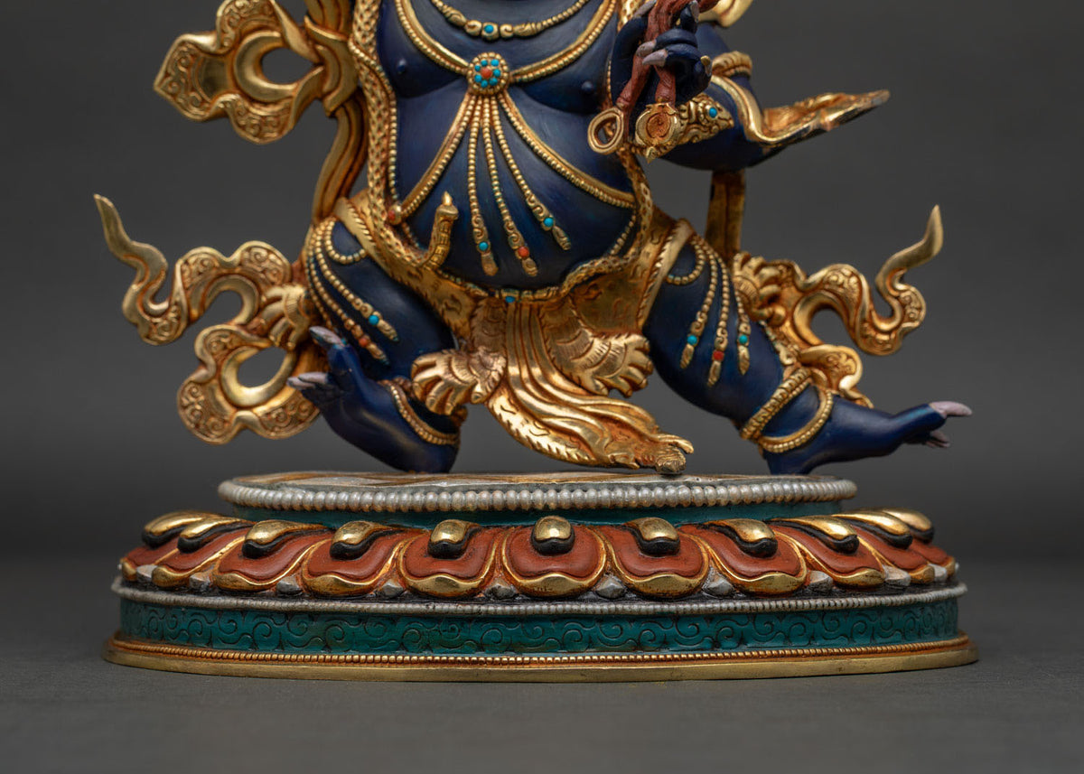 Acrylic-Painted Vajrapani Statue | Tibetan Buddhist God of Power