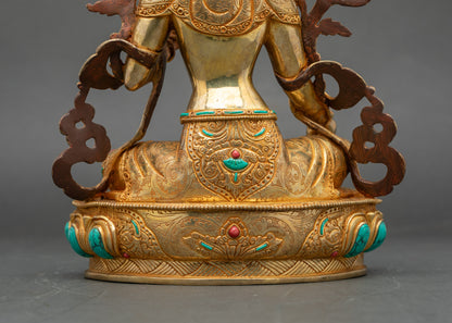 Graceful Green Tara Sculpture – Handmade Buddhist Altar Decor