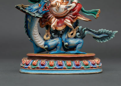 White Dzambhala Statue | Buddhist Prosperity Artwork