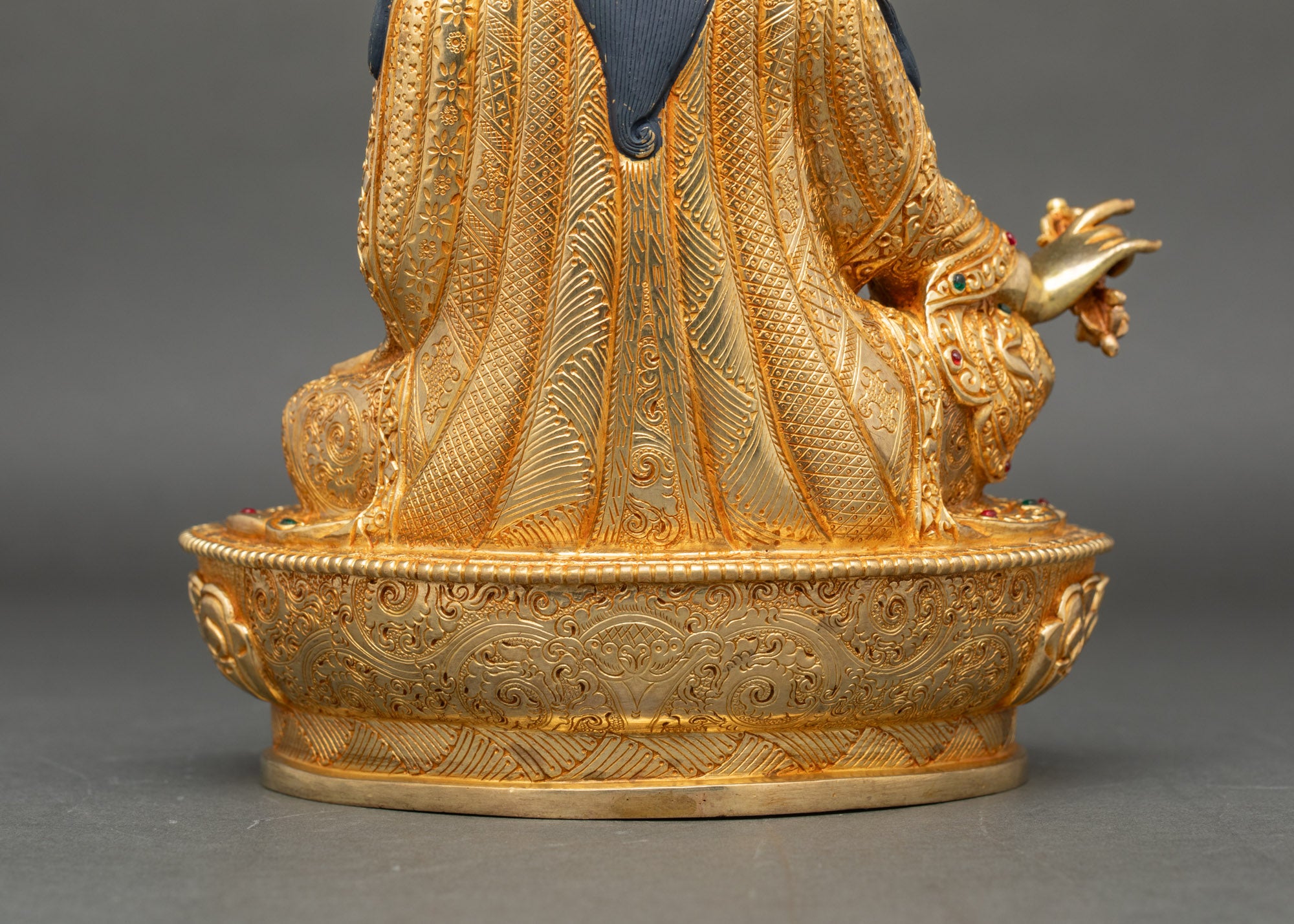 Guru Rinpoche Statue | Handcrafted Copper and Gold Buddhist Sculpture