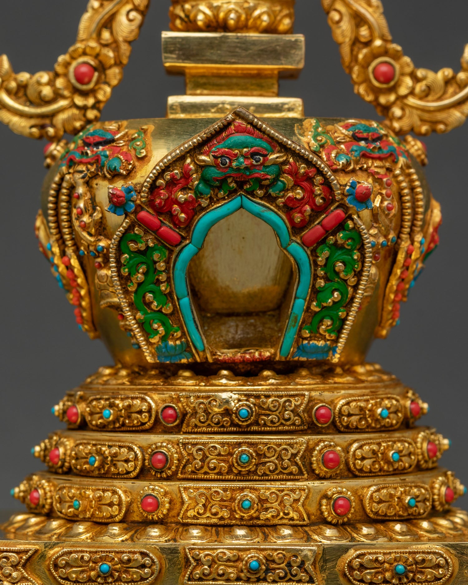 Tibetan Stupa | 24K Gold-Plated Nepalese Art