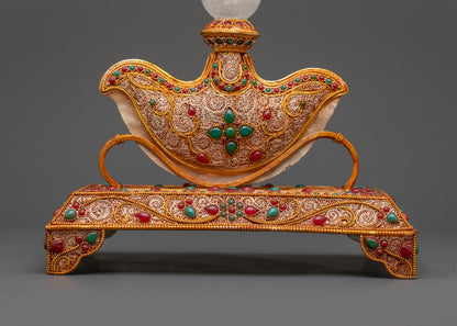 13" Hand-Carved Kartika Ritual Dagger with Throne | Ceremonial Tool