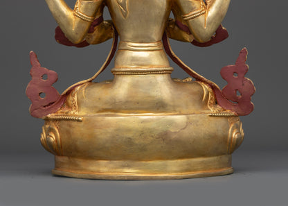 Chenrezig Sculpture | Tibetan Compassionate Bodhisattva from Nepal